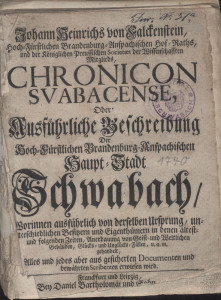 Titelseite der "Falckensteinschronik" Schwabachs von 1740