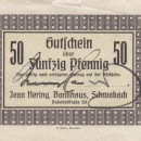 50-Pfennig-Gutschein der Privatbank Häring in Schwabach von 1918