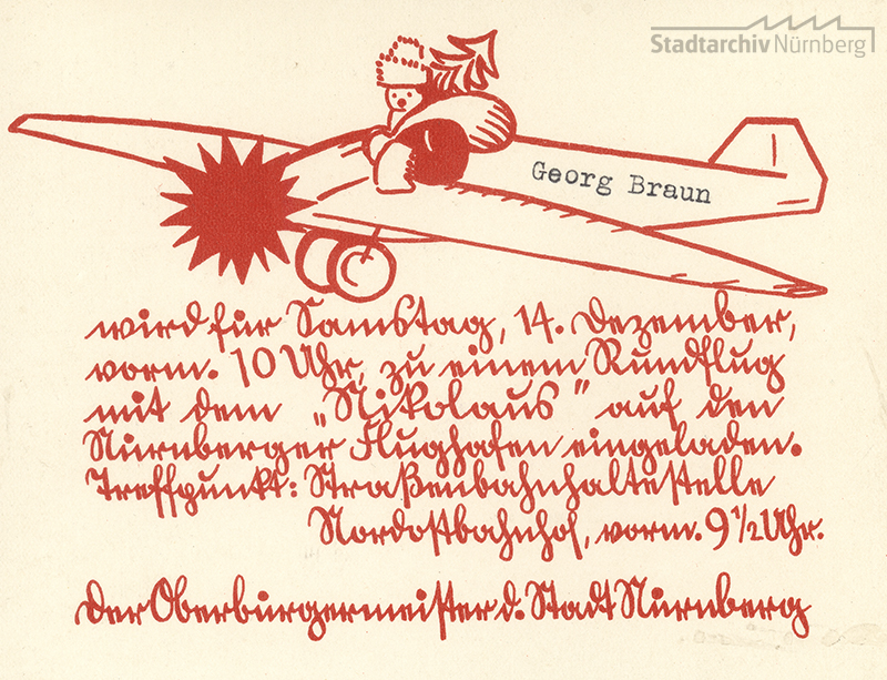 Einladungskarte zum Nikolausrundflug 1935