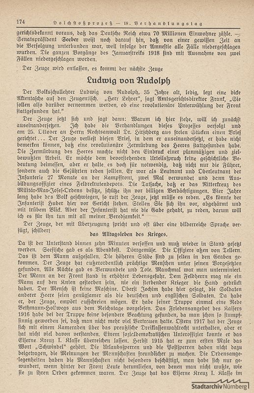 Buch „Der Dolchstoßprozeß“, München 1925