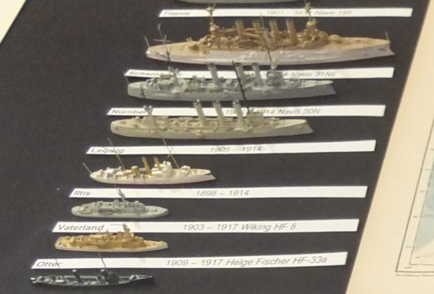 S 90, Otter, Vaterland, Iltis, Leipzig, Nürnberg, Scharnhorst und Titania, einige Schiffe des Ostasiatischen Geschwaders 1914