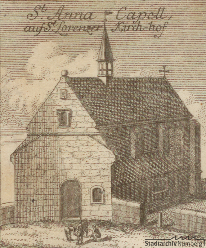 Radierung St. Anna-Kapelle bei St. Lorenz